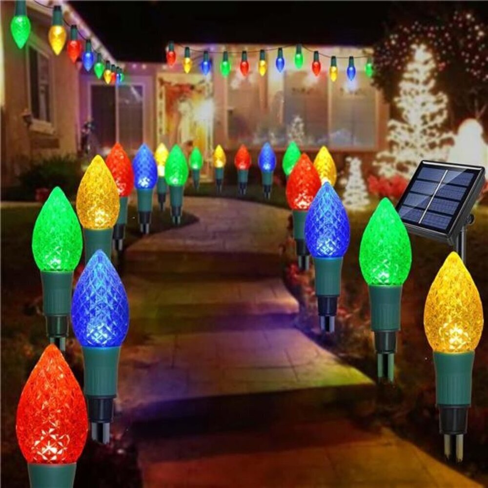 Solar Christmas Lights 20-Pack Outdoor Waterproof Stake